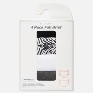 4-Pack Full Briefs - White/Black