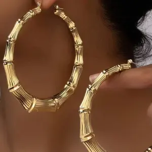 Bamboo Joint Design Hoop Earrings